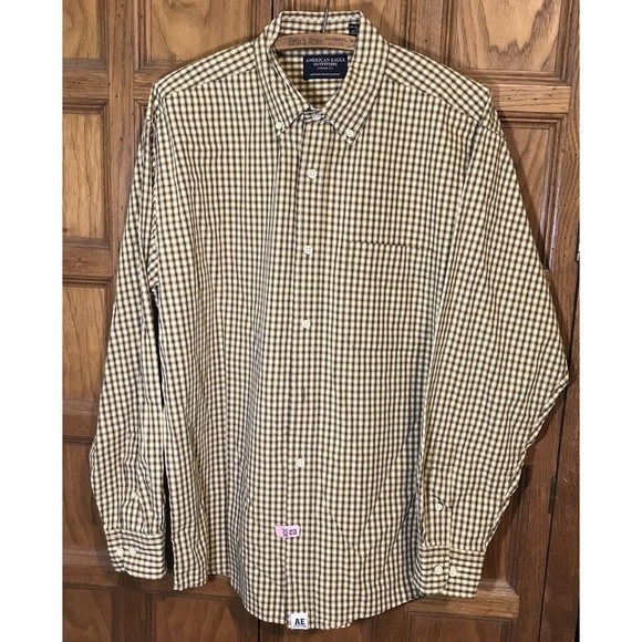 American Eagle Outfitters Other - American Eagle Classic Fit Shirt‎ Men's size M Cotton Gold Plaid LS Button Down